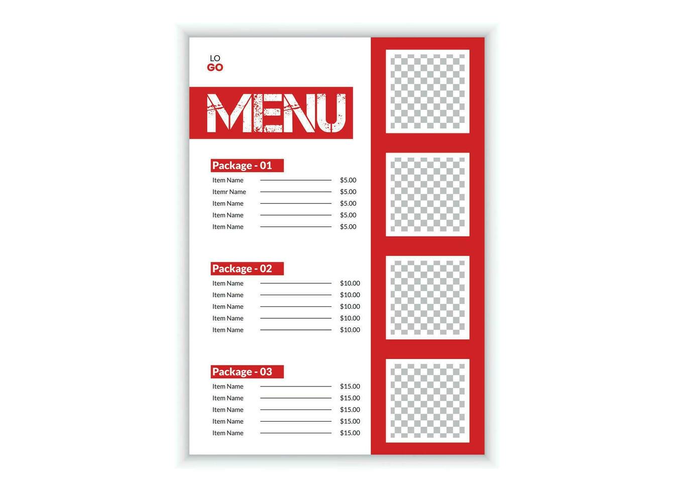 menu conception pour restaurant vecteur