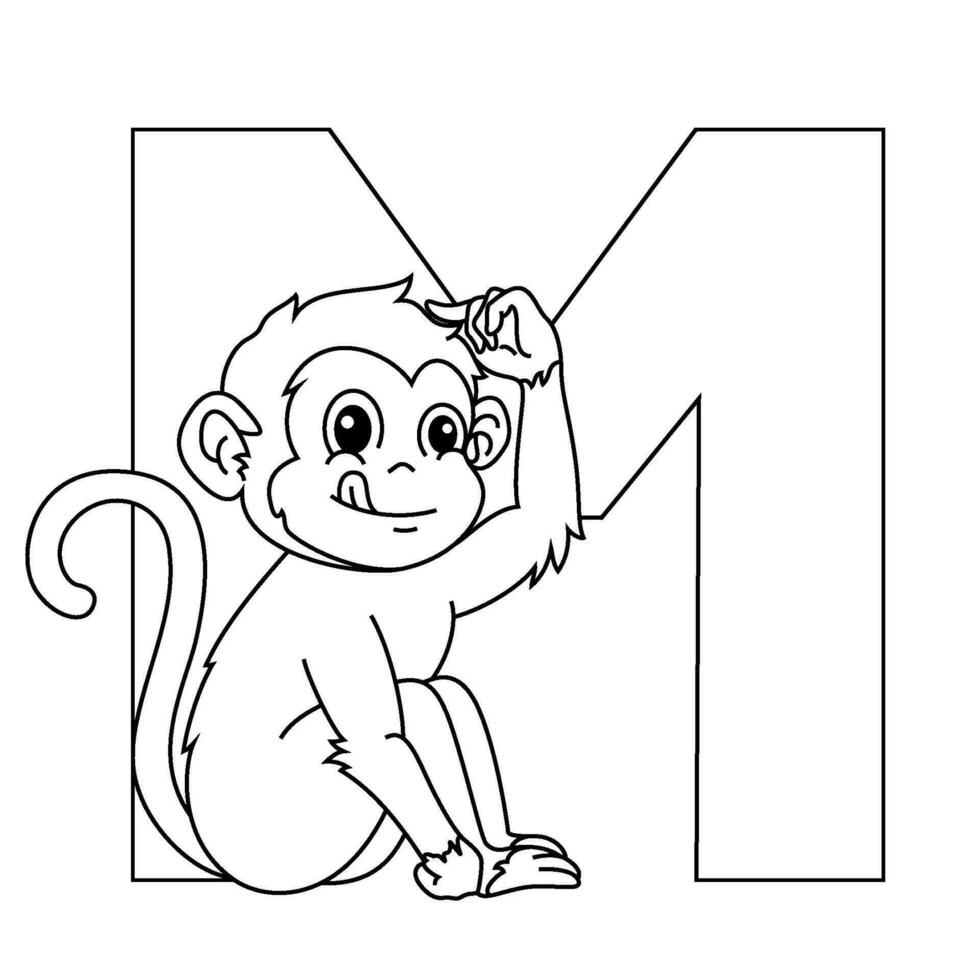 m lettre pour singe vecteur