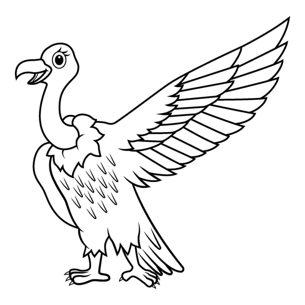 vautour oiseau ligne art vecteur