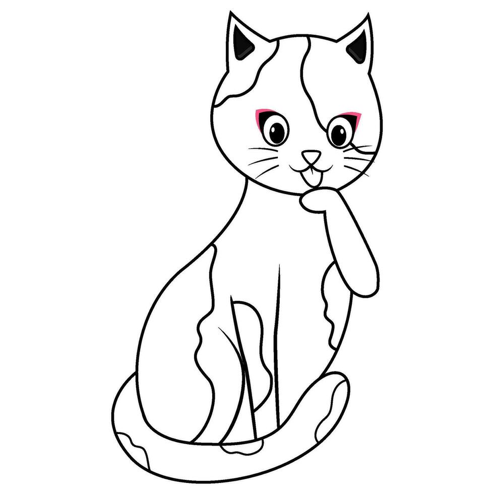 chat dessin animé sur blanc Contexte vecteur