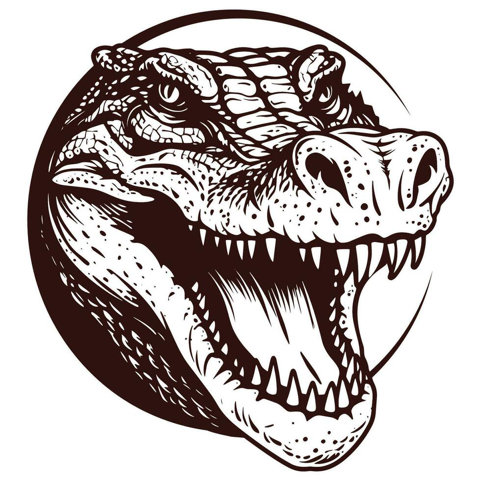 crocodile logo, conception pour badge vecteur