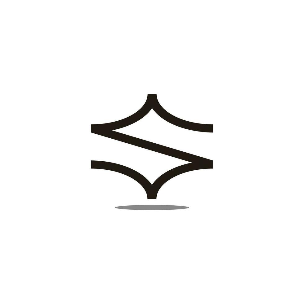 lettre s Facile courbes géométrique linéaire symbole logo vecteur