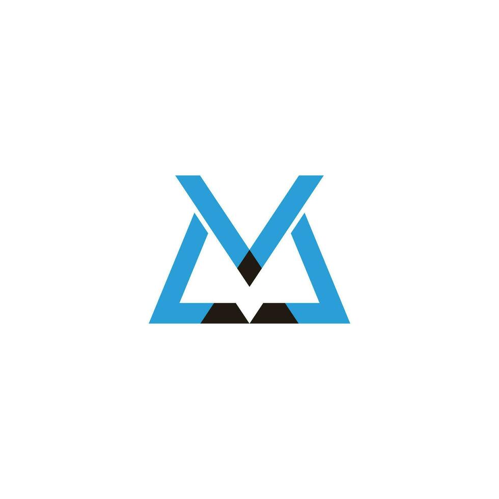 lettre m Triangle Facile géométrique coloré logo vecteur