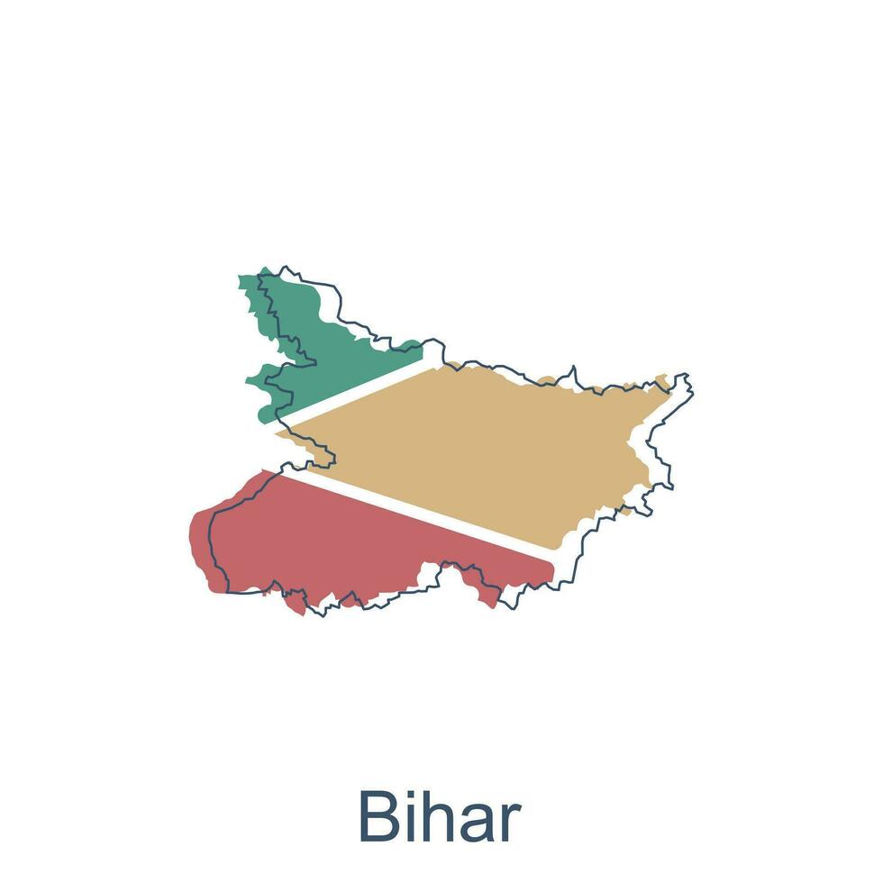 carte de bihar illustration conception avec noir contour sur blanc arrière-plan, conception modèle adapté pour votre entreprise vecteur