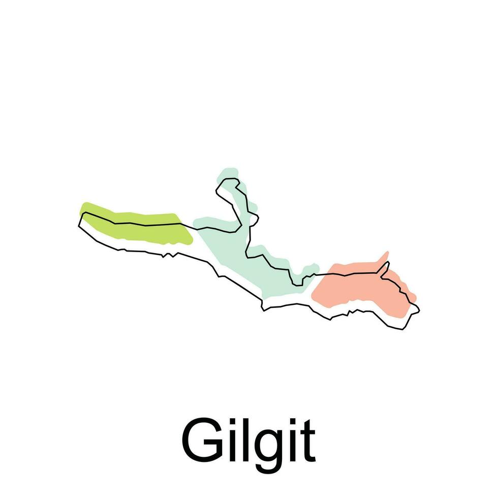 carte de gilgit géométrique coloré illustration conception modèle, Pakistan carte sur blanc Contexte vecteur