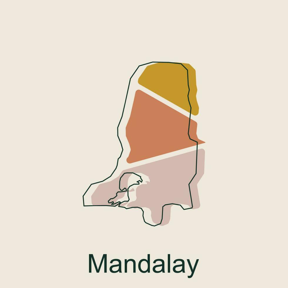 carte de Mandalay vecteur carte Japon illustration vecteur conception modèle, adapté pour votre entreprise