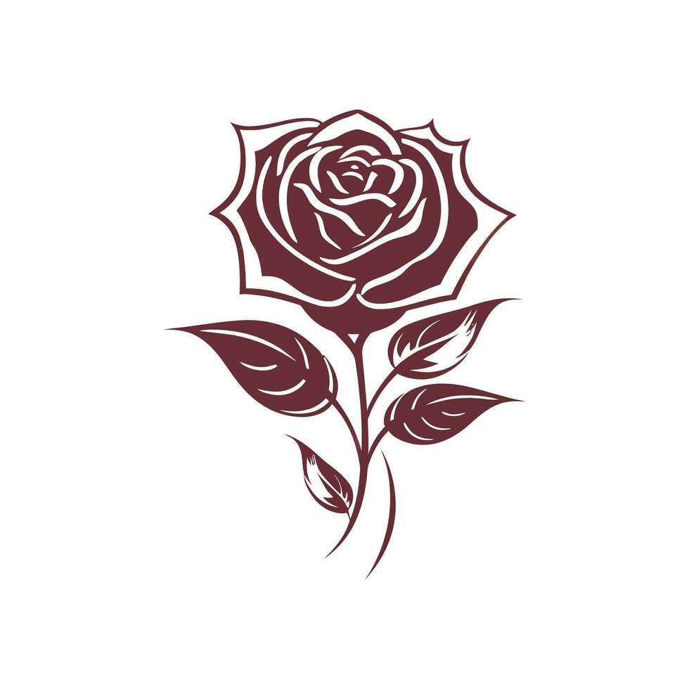 Rose fleur logo illustration vecteur conception modèle