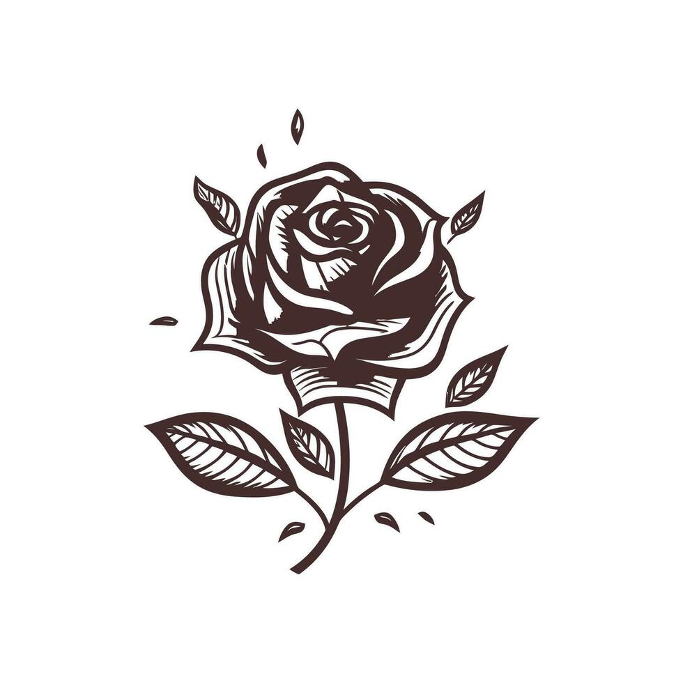 Rose fleur logo illustration vecteur conception modèle