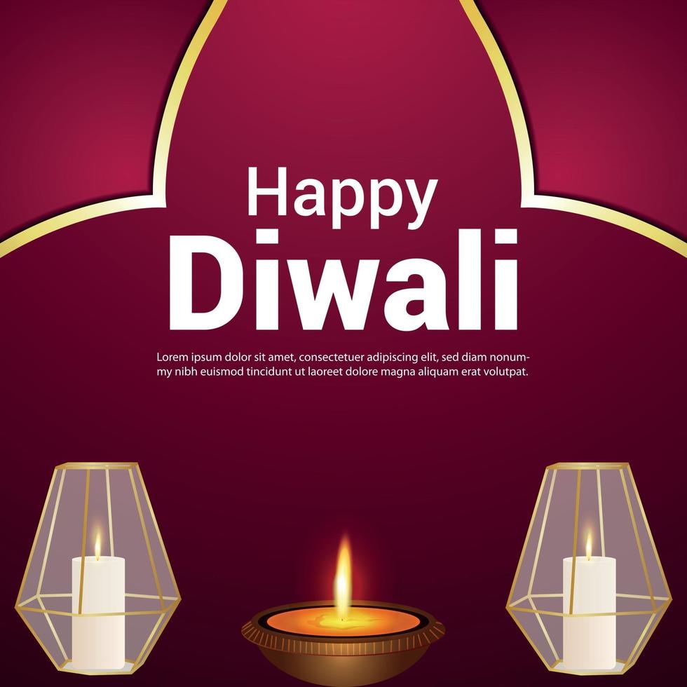 Diwali fête de l'Inde célébration carte de voeux avec illustration vectorielle vecteur