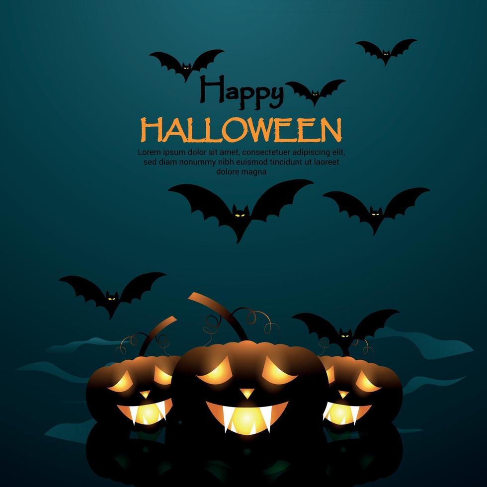 Happy Halloween vector illustration de citrouille rougeoyante