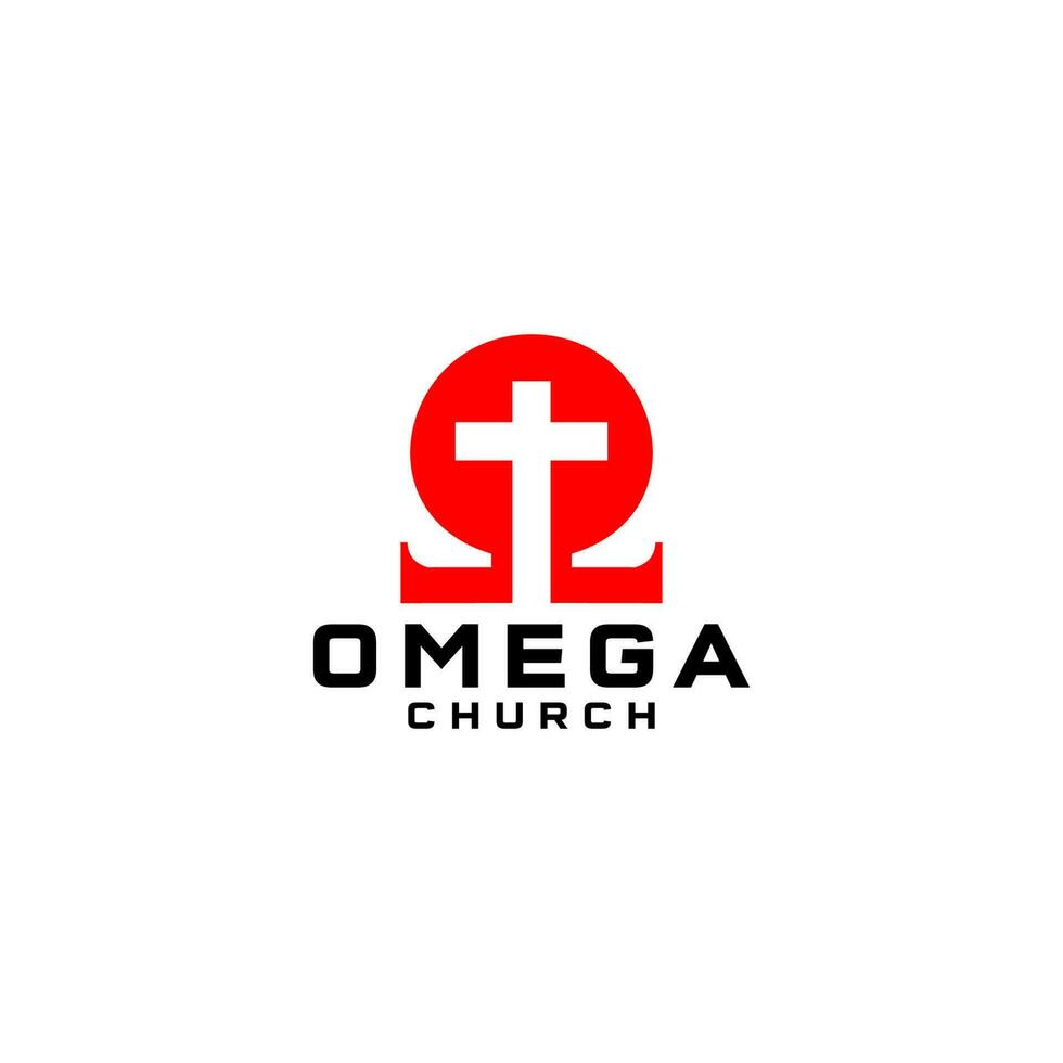 oméga église logo conception vecteur