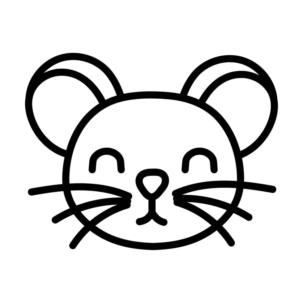 style de ligne animal mignon petite souris vecteur