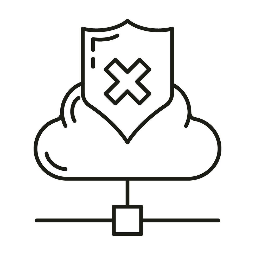 Les données échange nuage icône, protéger éloigné Info stockage, base de données ordinateur La technologie information contour plat vecteur illustration, isolé sur blanche.