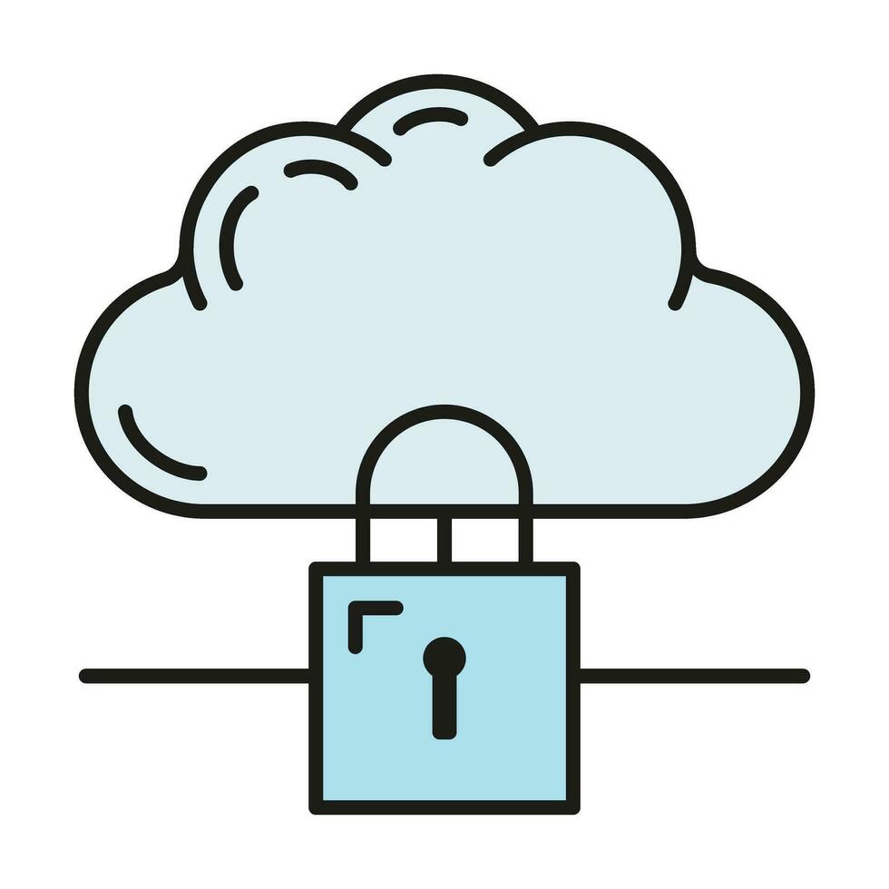 Les données échange nuage icône, protéger éloigné Info stockage, base de données ordinateur La technologie information contour plat vecteur illustration, isolé sur blanche.