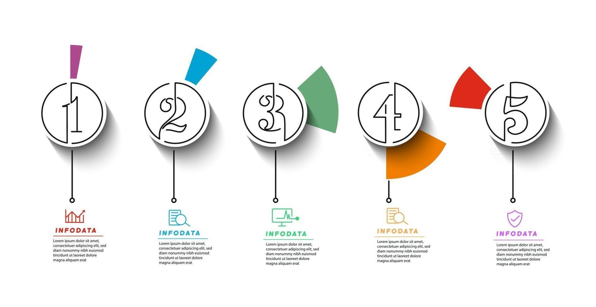 éléments de conception d'infographie d'entreprise graphique de marketing d'infochart moderne et diagrammes à barres de graphiques vecteur