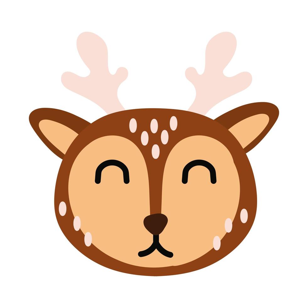 icône de style plat animal sauvage cerf mignon vecteur