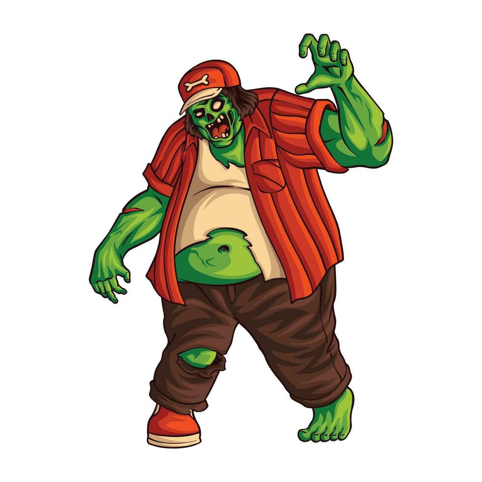 zombi graisse personnage illustration vecteur