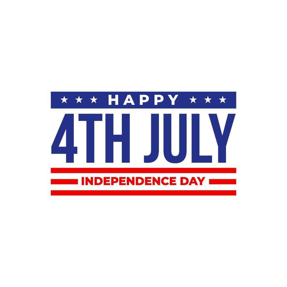 joyeux 4 juillet carte de voeux de fête de l'indépendance avec fond de coup de pinceau drapeau américain et conception de texte de lettrage à la main. illustration vectorielle. vecteur