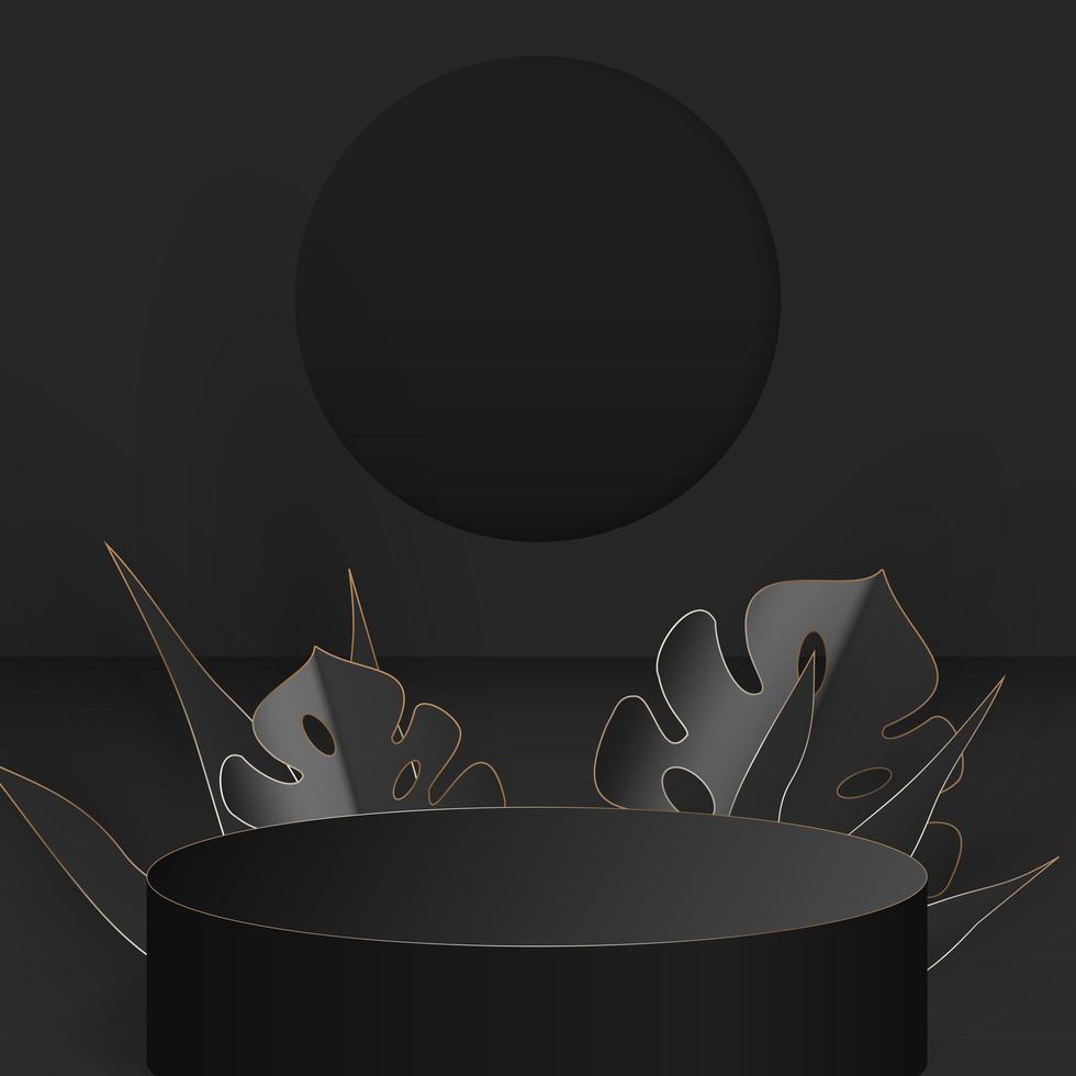scène minimale avec illustration vectorielle 3d de fond de podium de cylindre vecteur
