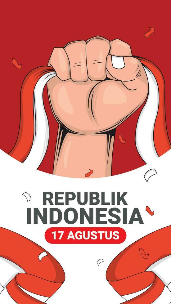 illustration de le indépendance de le république de Indonésie. vecteur prime