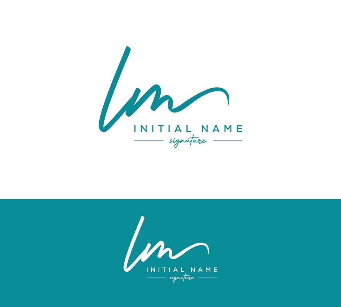 lm l m initiale lettre écriture et Signature logo vecteur