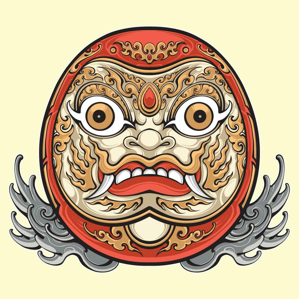 Japonais Daruma masque vecteur art