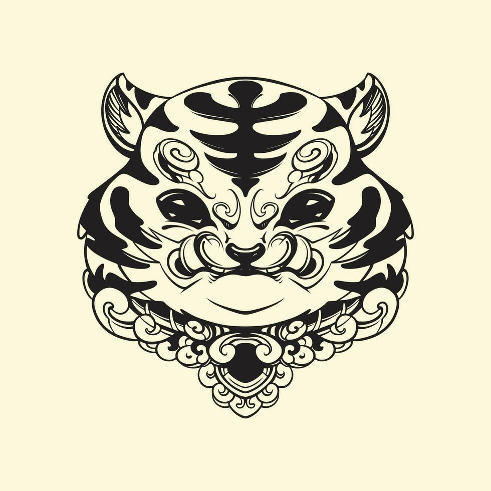 tigre mignonne Japonais vecteur art