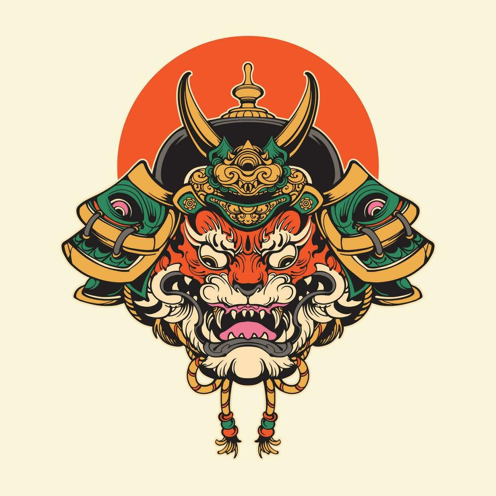 tigre samouraï vecteur art