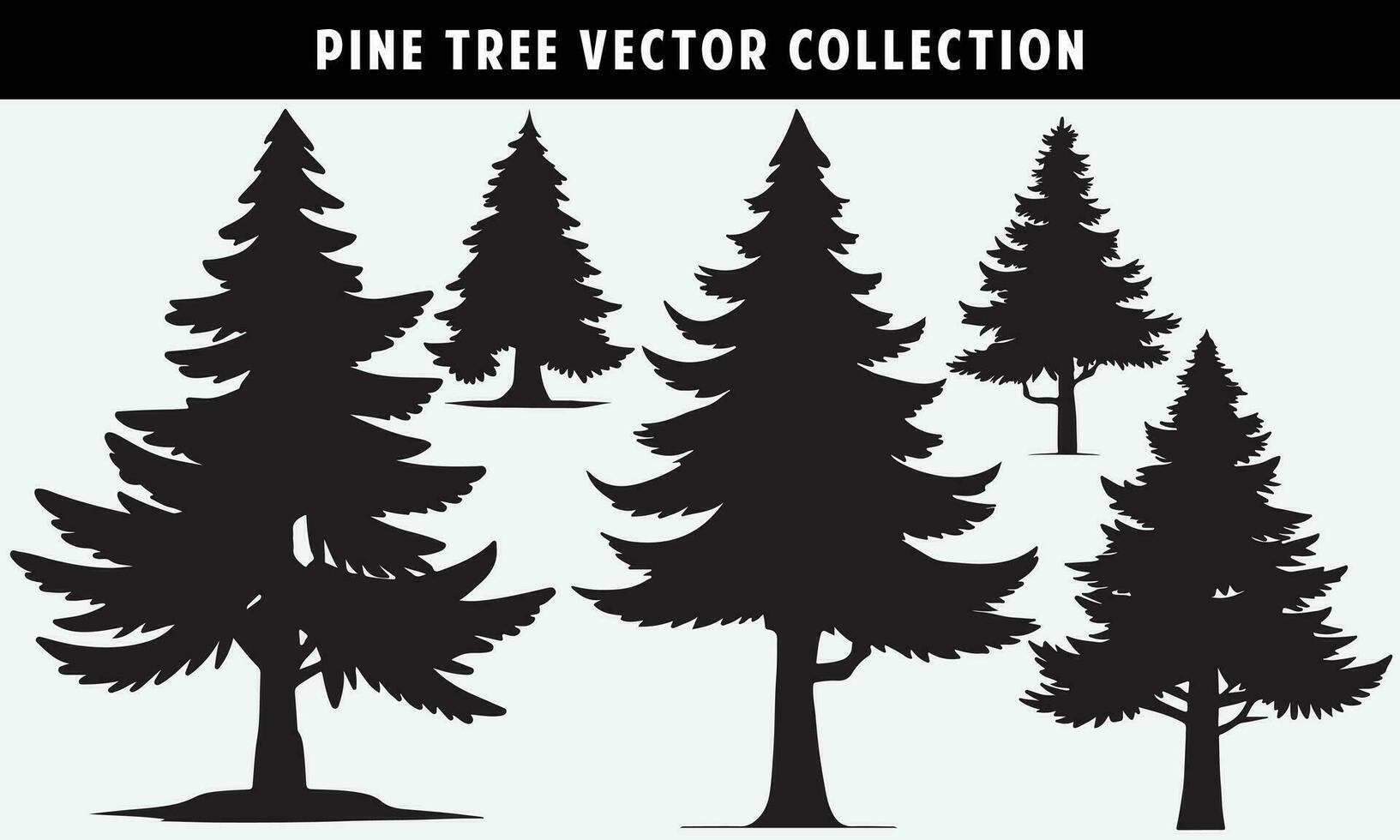 ensemble de pin des arbres silhouettes vecteur graphique pour conception