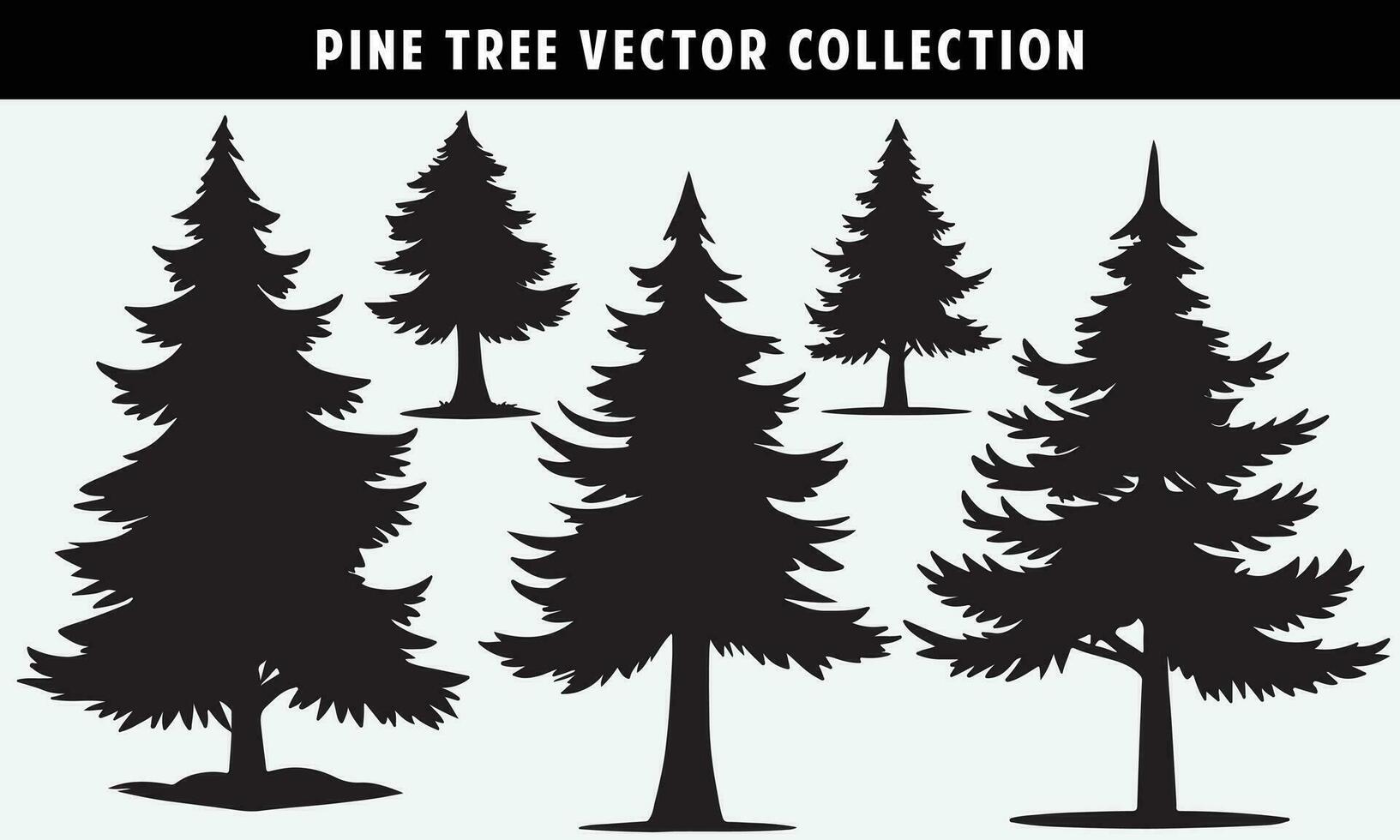 ensemble de pin des arbres silhouettes vecteur graphique pour conception