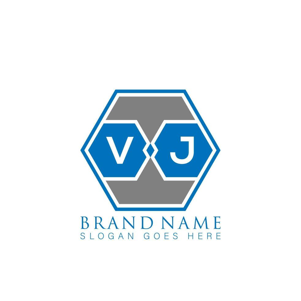 vj Créatif minimaliste lettre logo. vj unique moderne plat abstrait vecteur lettre logo conception.