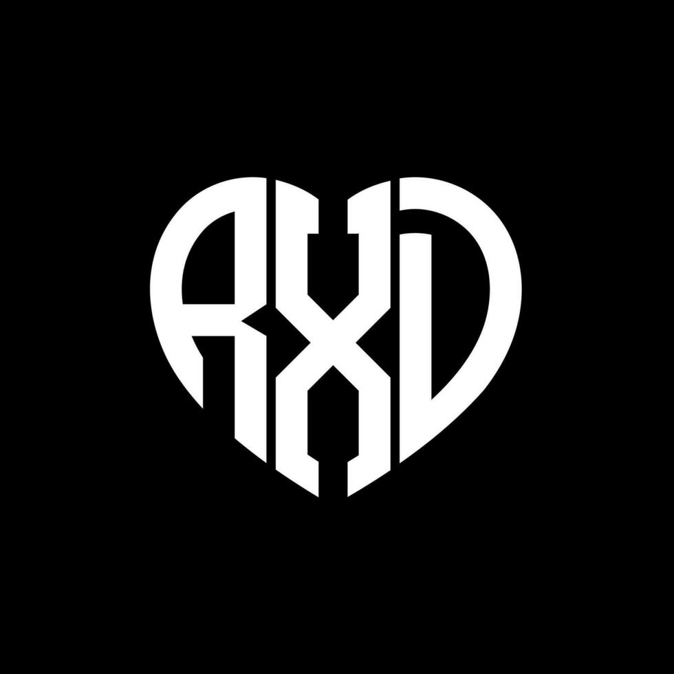 rxd Créatif l'amour forme monogramme lettre logo. rxd unique moderne plat abstrait vecteur lettre logo conception.