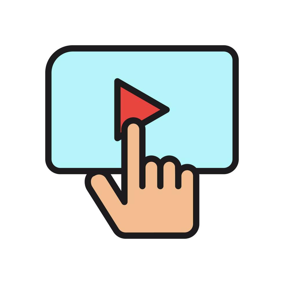 vecteur icône Cliquez sur, toucher symbole jouer bouton. simple, plat conception pour la toile ou mobile applications