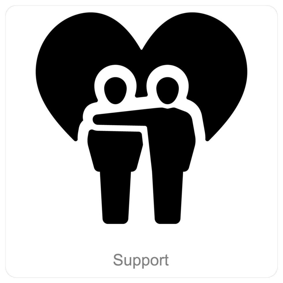 soutien et don icône concept vecteur