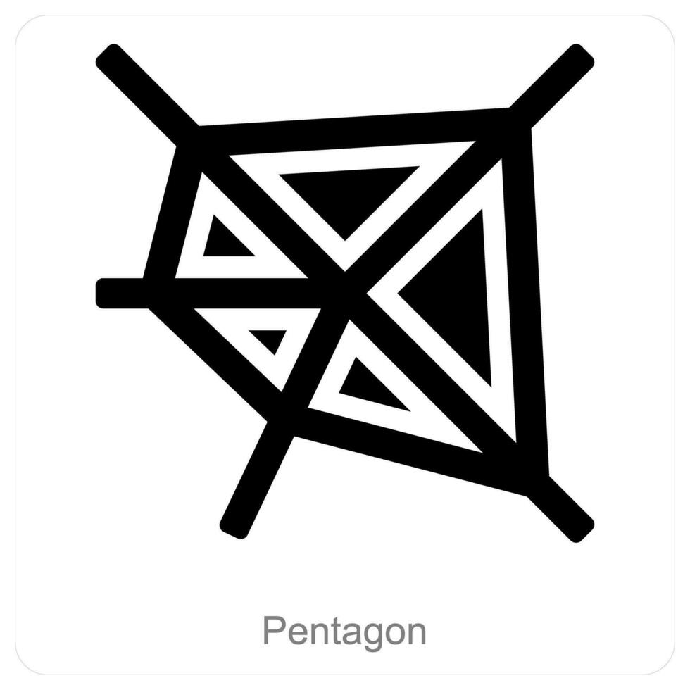Pentagone et Pentagone icône concept vecteur
