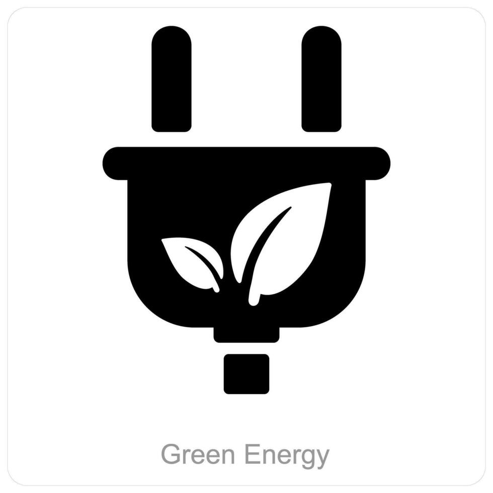 vert énergie et écologie icône concept vecteur