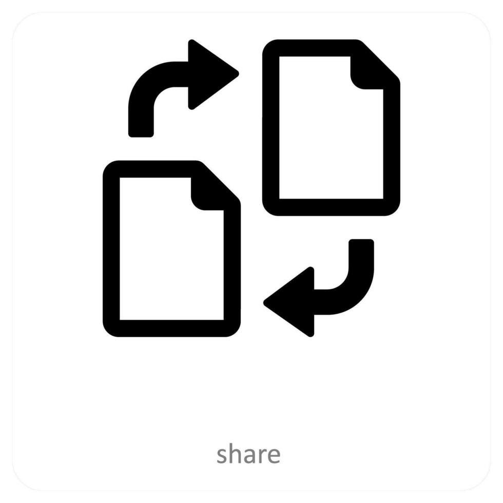 partager et fichier icône concept vecteur