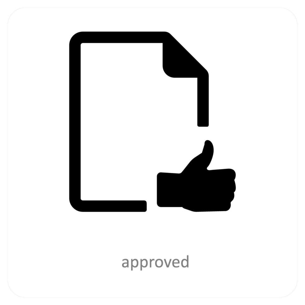 approuvé et document icône concept vecteur
