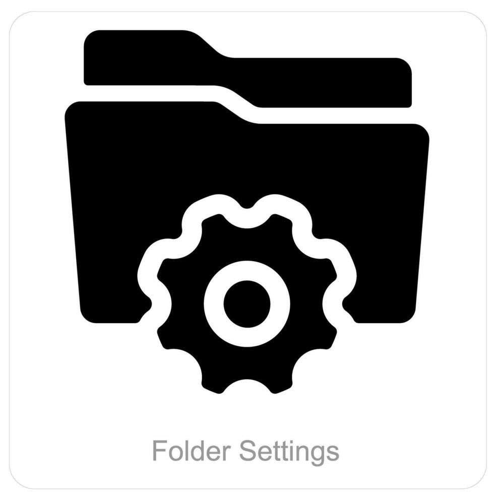dossier réglage et dossier icône concept vecteur