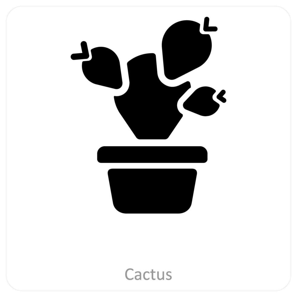 cactus et plante icône concept vecteur