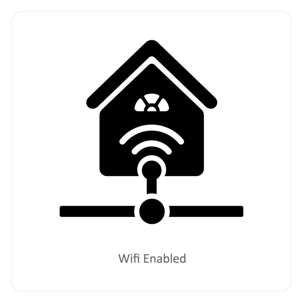 Wifi activée et signaux icône concept vecteur