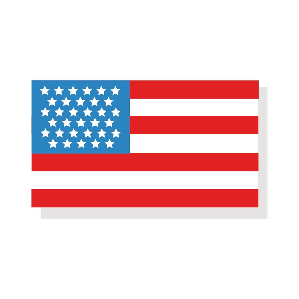 drapeau américain plat style détaillé vecteur