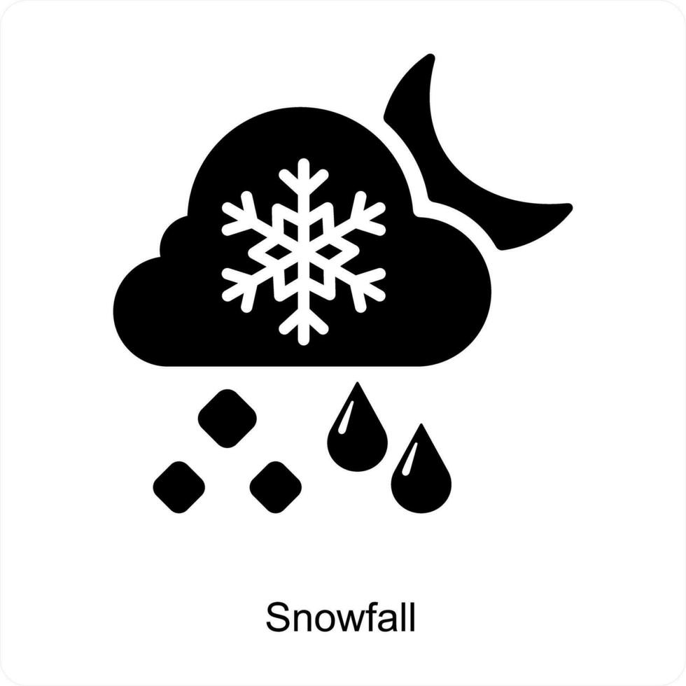chute de neige et temps icône concept vecteur