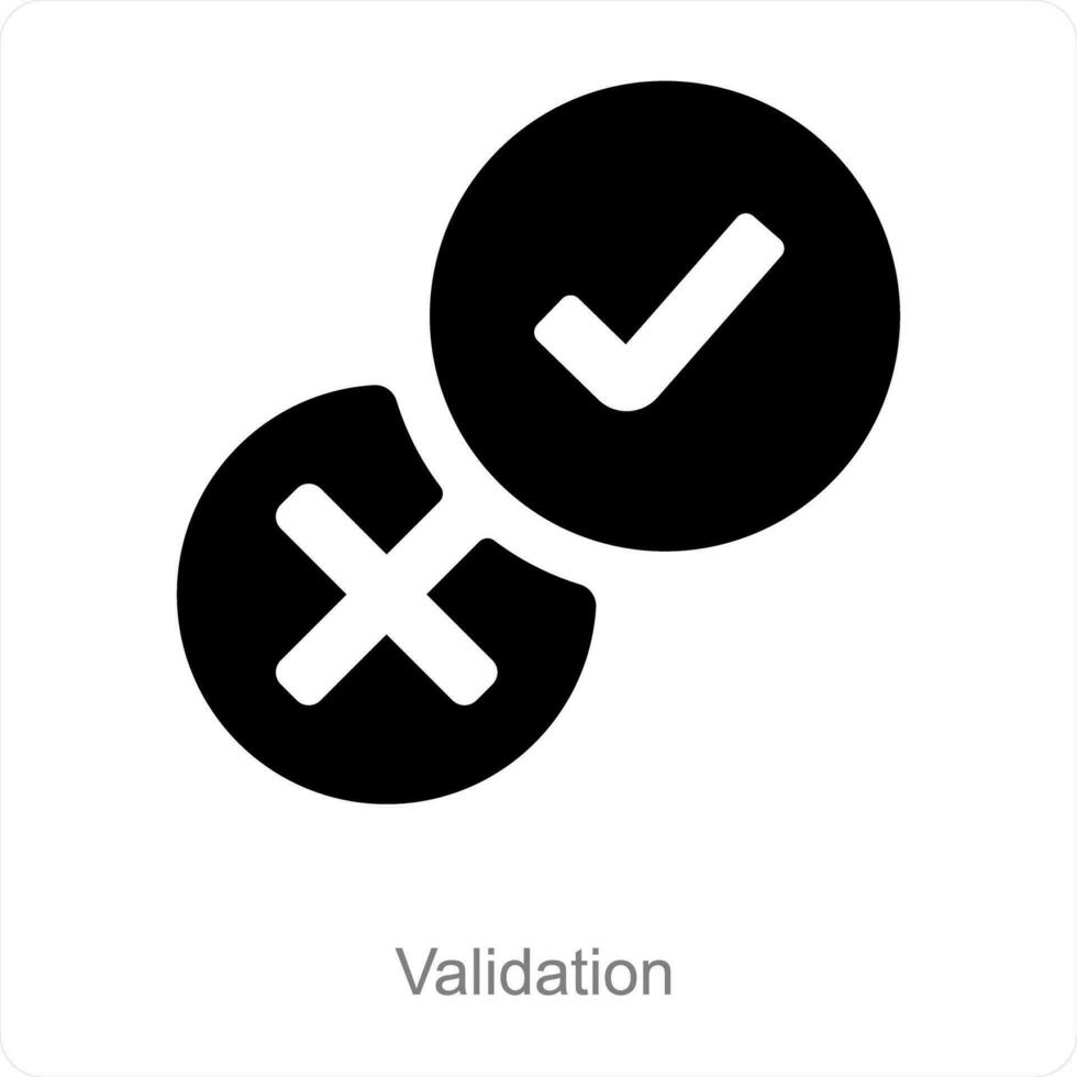 validation et essai icône concept vecteur