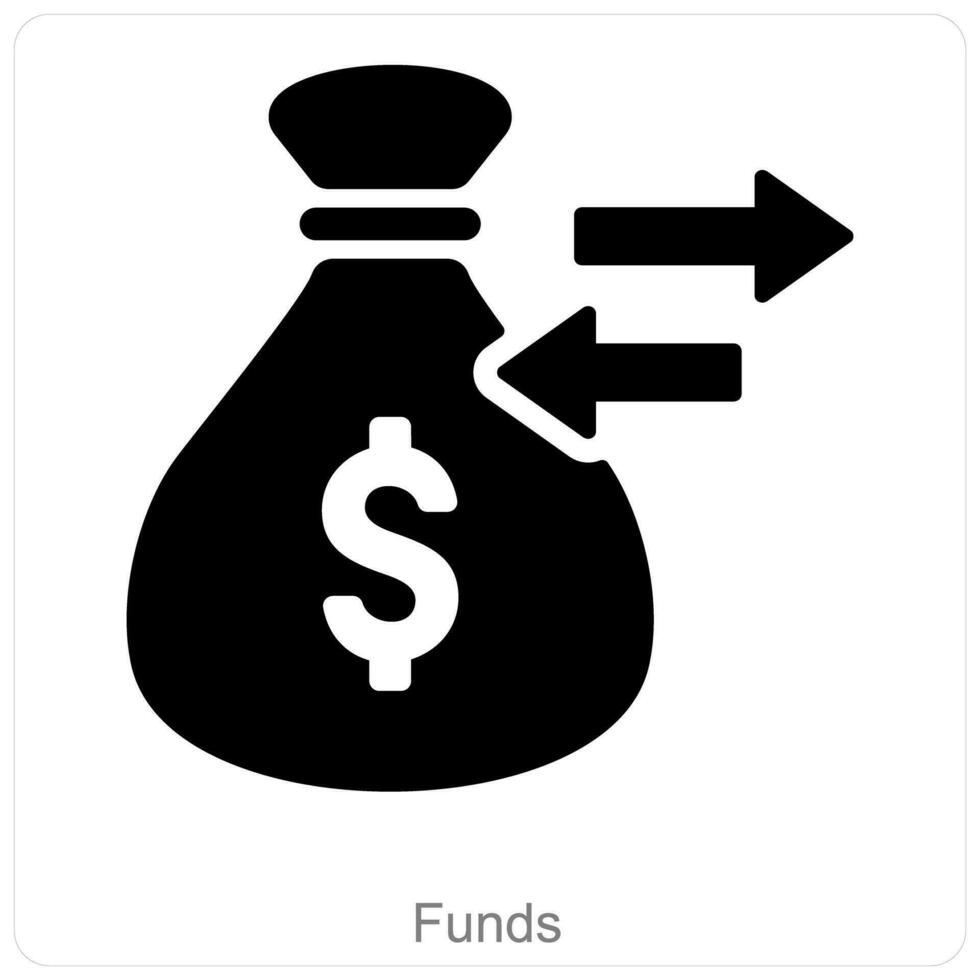 fonds et en espèces icône concept vecteur