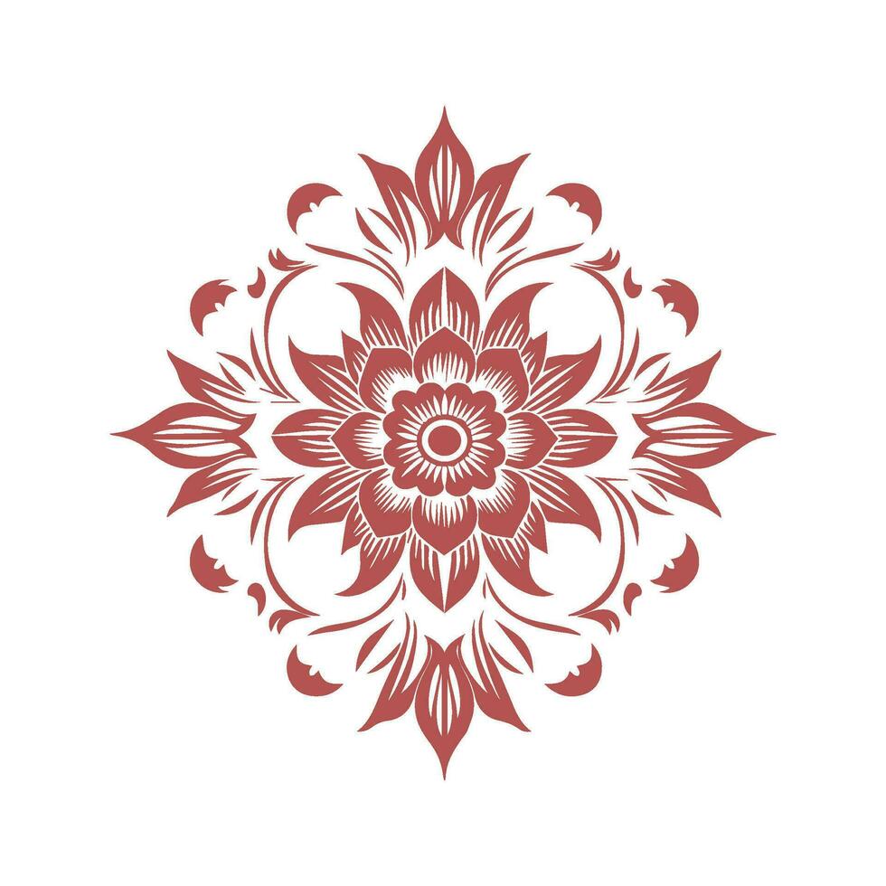 main tiré fleur tatouage, géométrique fleur art vecteur isolé sur blanc Contexte