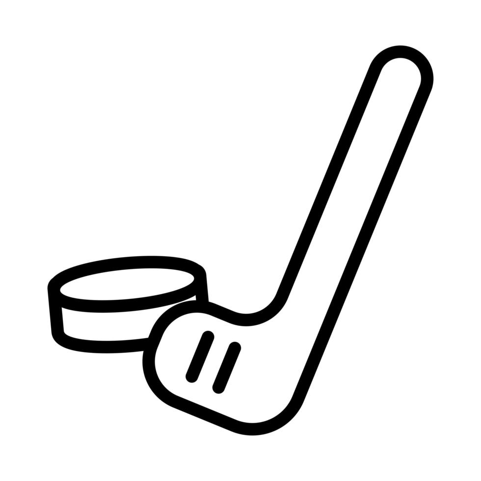 icône de ligne d'équipement de sport de hockey vecteur