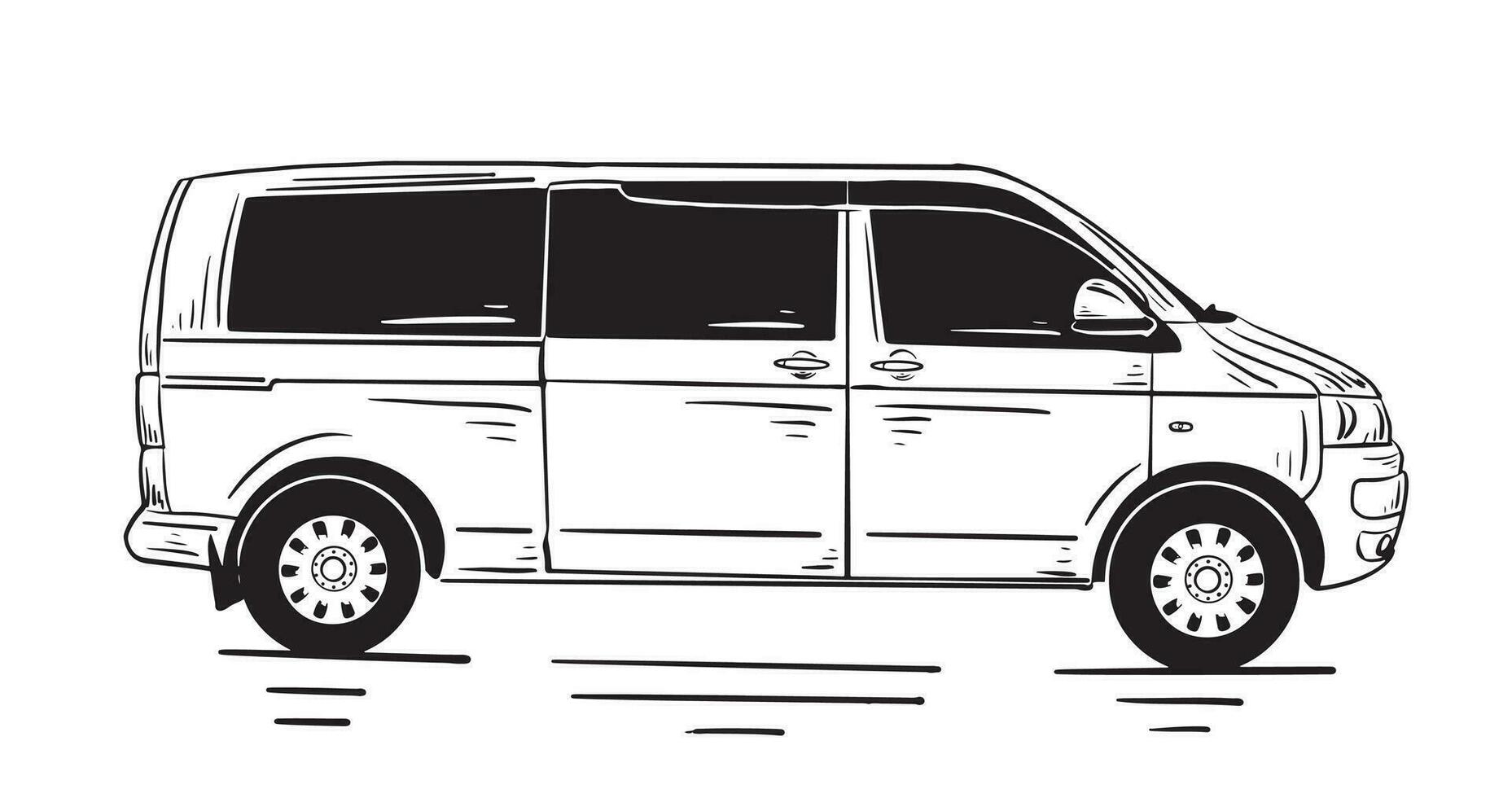 minibus minibus. isolé monospace modèle sur blanc pour véhicule l'image de marque, entreprise identité. côté vue.vecteur illustration.livraison. vecteur