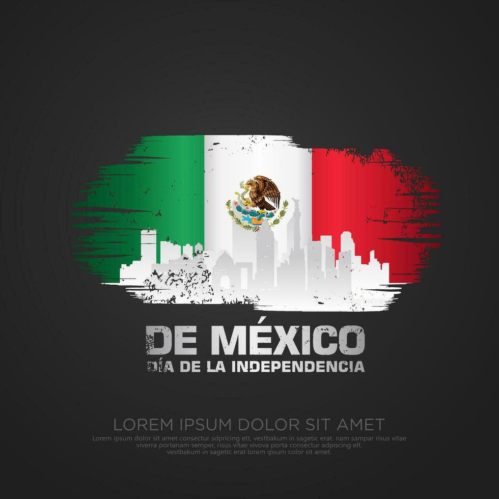 Mexique indépendance journée salutation carte modèle. vecteur