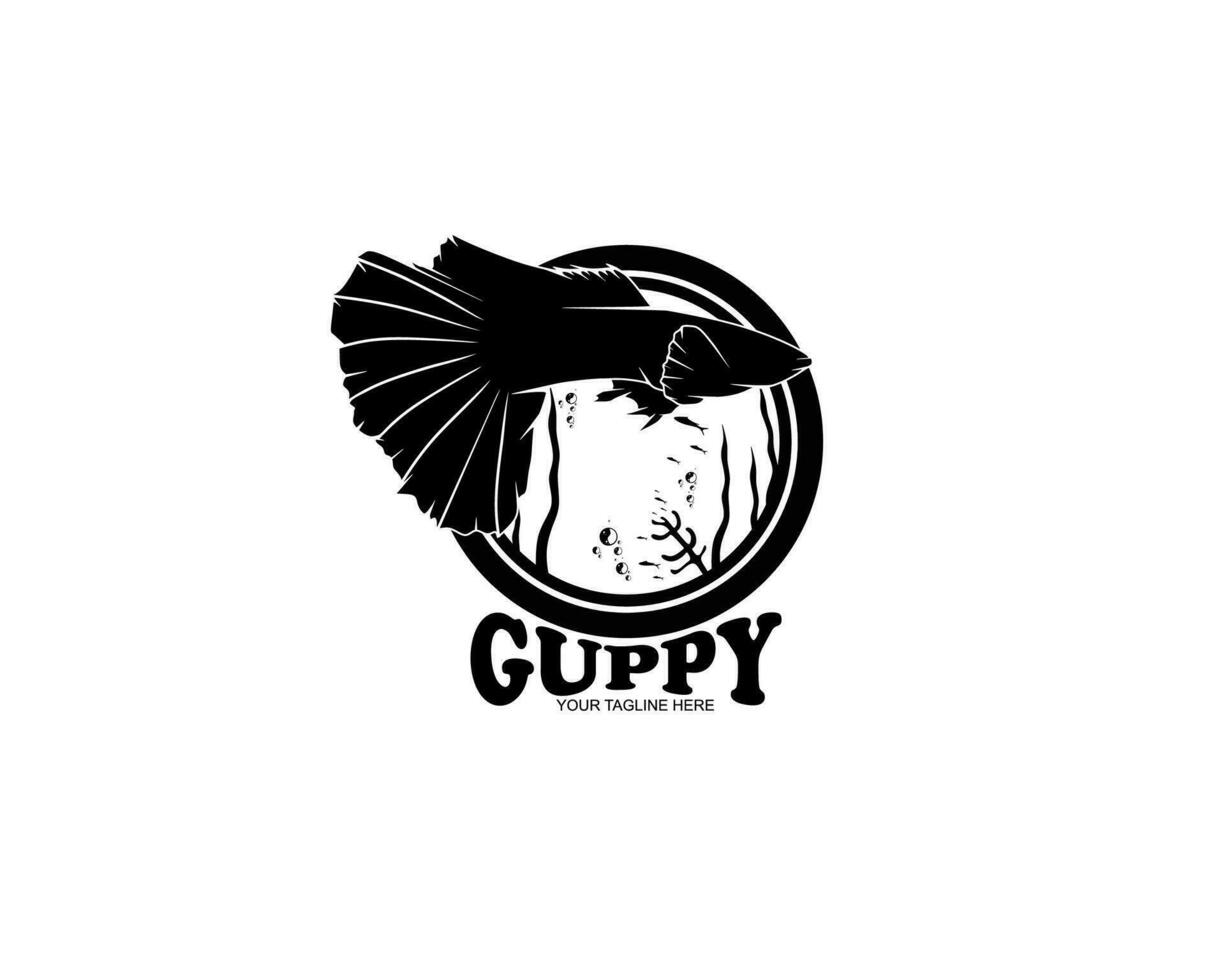 guppy poisson logo conception silhouette vecteur